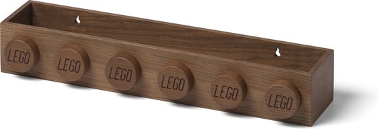 LEGO Iconic - Hout - Boekenplank - 47.8 x 7.8 x 11.5 cm - Eiken (donker) - Wooden - Design