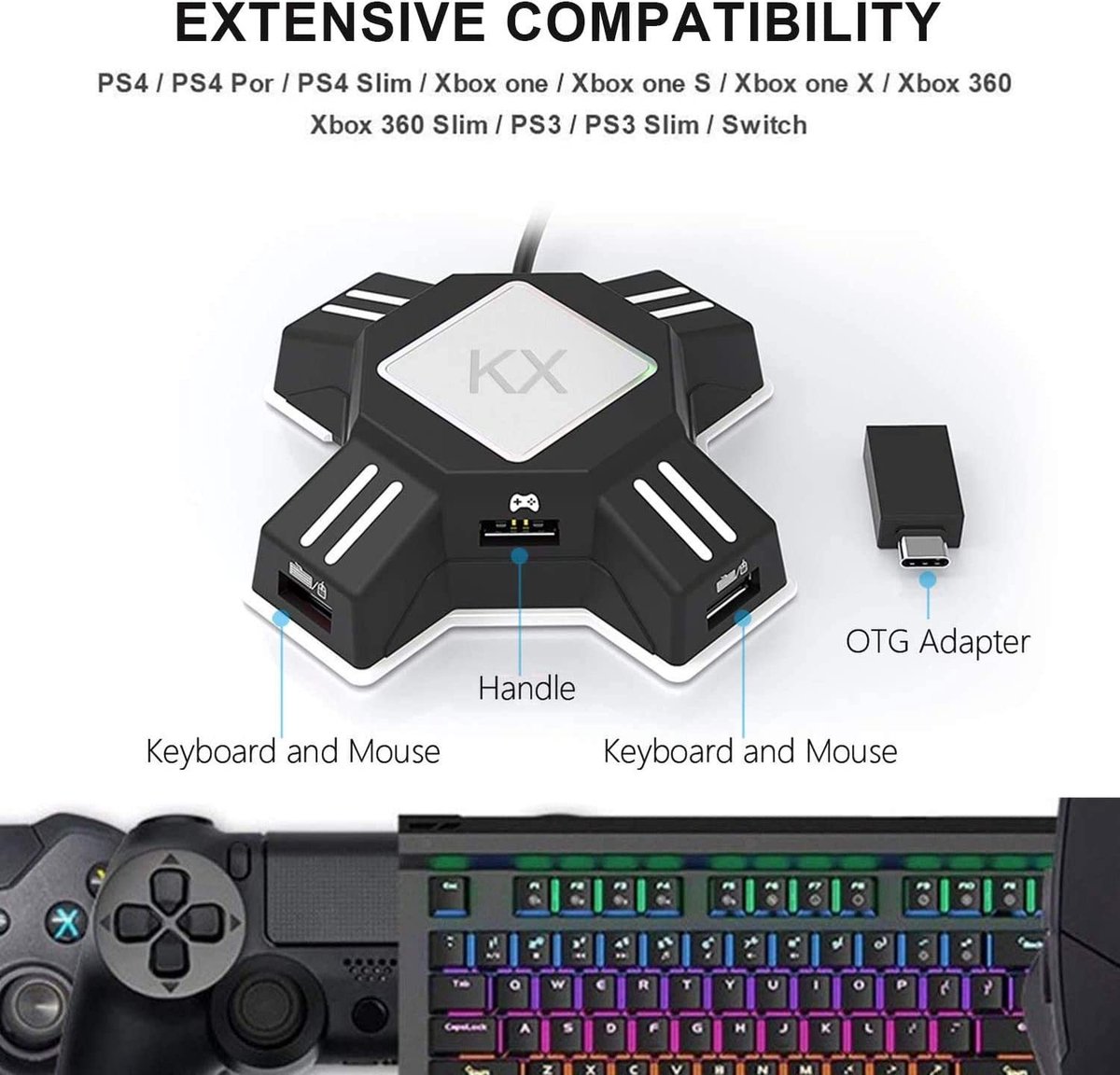 ZJFKSDYX C91MAXPro Gaming Toetsenbord & Muis met Headset voor N-Switch