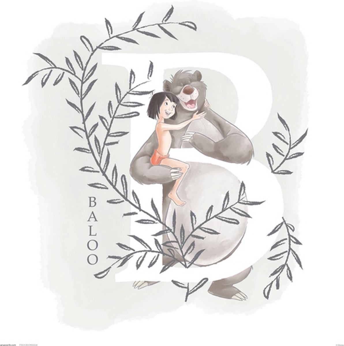 Grupo Erik Disney Jungle Boek Baloo - Art Collector Print 30x30 cm