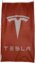 Tesla vlag rood 150 x 90 cm - Automerken garage/wanddecoratie/gadgets