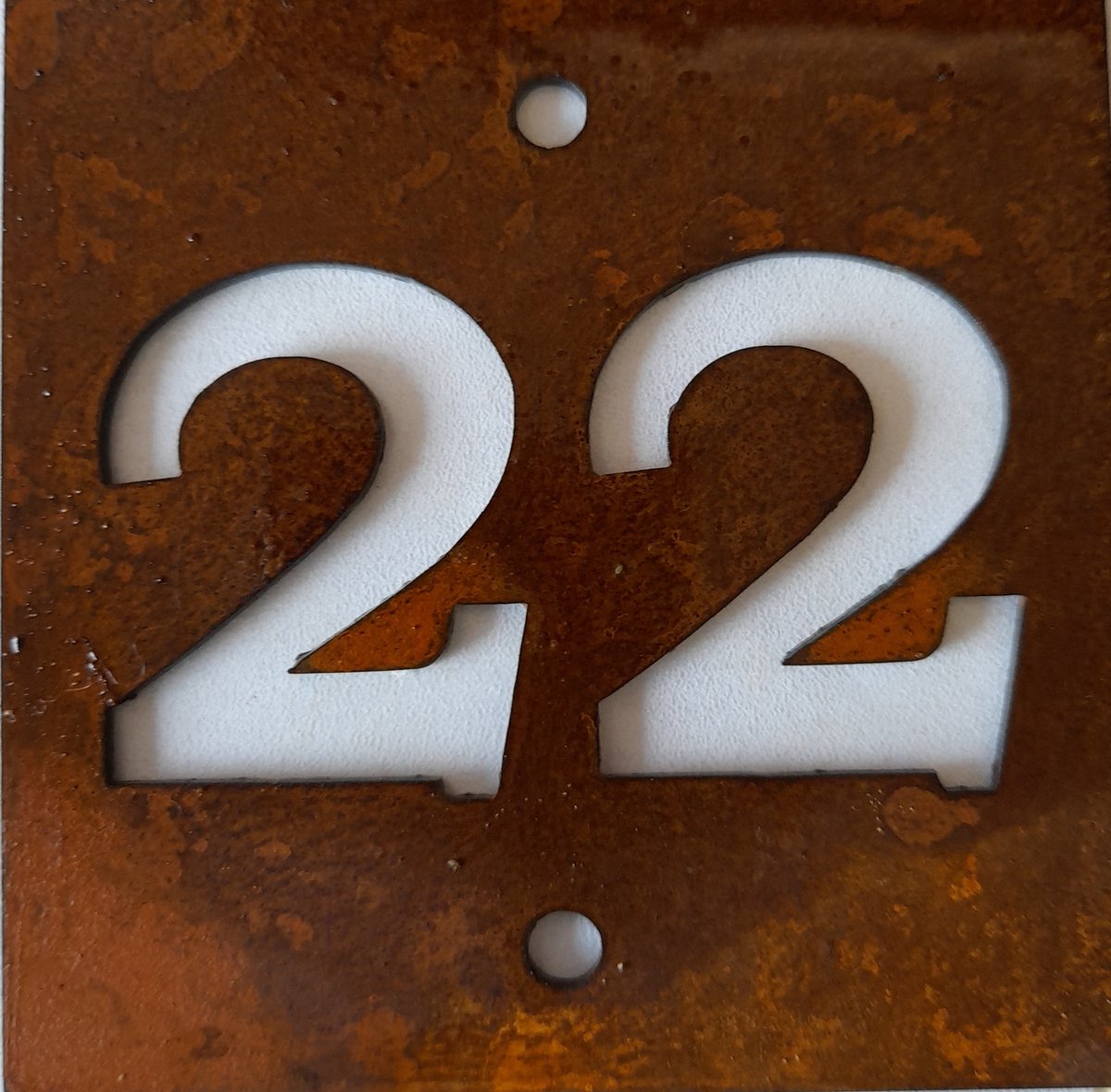 Numéro de maison en acier Corten 6 - 10,1 x 15 cm - Adhésif