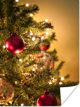 Poster Sapin de Noël avec boules colorées 120x160 cm - Tirage photo sur Poster (décoration murale salon / chambre) XXL / Groot format!