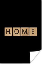 Devis Scrabble Home sur fond noir 120x180 cm XXL / Groot format!