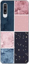 Coque Samsung Galaxy A70 - Marbre - Rose - Blauw - Coque de téléphone en Siliconen