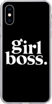Geschikt voor iPhone X hoesje - Quotes - Spreuken - Girl boss - Siliconen Telefoonhoesje