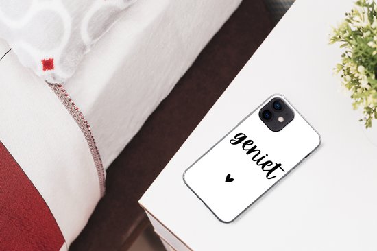 Coque iPhone 12 - Citation - Vie - Heureux - Siliconen