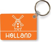 Sleutelhanger - Molen - Holland - Oranje - Wit - Uitdeelcadeautjes - Plastic