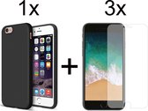 iParadise iPhone 7 hoesje zwart - iPhone 8 hoesje zwart - iPhone se 2020 hoesje zwart siliconen case hoes cover - iPhone se 3 (2022) hoesje zwart - 3x iPhone 7/8/se 2020/se 3 (2022