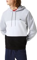 Lacoste Colorblock Fleece Hoodie  Trui - Mannen - grijs/zwart/wit