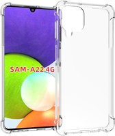 Samsung Galaxy M22 / Galaxy A22 4G Hoesje - MobyDefend Transparante Shockproof TPU Gelcase - Verstevigde Hoeken - Volledig Doorzichtig - GSM Hoesje - Telefoonhoesje Geschikt Voor: