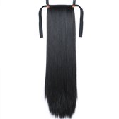 WiseGoods Extensions de Cheveux Synthétiques Premium - Postiche - Cheveux - Perruque - Faux Cheveux - Queue de Cheval - Queue de Cheval - Zwart - 85cm