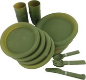 Highlander Plastic Picnic Set Camping - Olijf