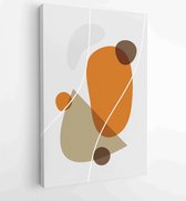 Earth tone boho gebladerte lijntekeningen tekenen met abstracte vorm. Abstract Plant Art-ontwerp voor print, omslag, behang, minimale en natuurlijke kunst aan de muur. 1 - Moderne