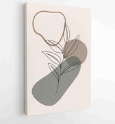 Gebladerte lijntekeningen met abstracte vorm. Abstract Plant Art-ontwerp voor print, omslag, behang, minimale en natuurlijke kunst aan de muur. 4 - Moderne schilderijen – Verticaal