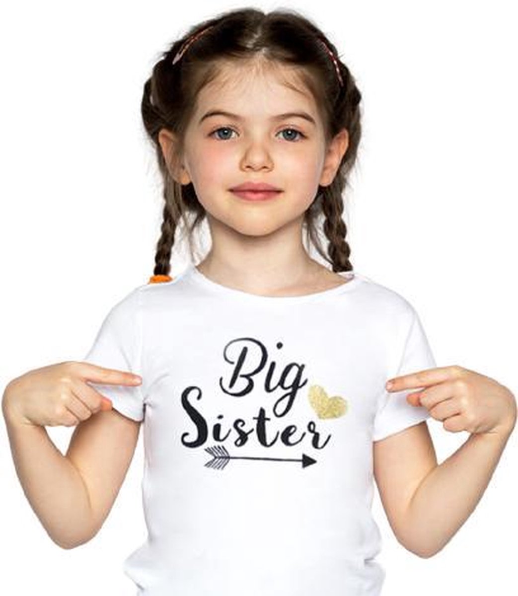 BIG SISTER T-shirt - Grote zus T-shirt - (Leeftijd ca. 2-3 jaar)