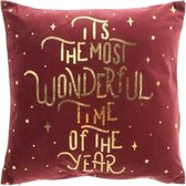Unique Living | Kussen Xmas Jingle tawny port 45x45cm wonderful | Kussen woonkamer of slaapkamer