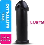 Lusty XXL Buttplug Zwart - 26 cm - Met Zuignap - Grote Anaal Plug - Seksspeeltjes - Sex Toys - Voor gevorderden