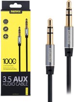 AUX Kabel 1 meter - Stereo Audio Jack Kabel 3.5 mm - Male to Male - Jack To Jack Kabel - Zwart