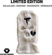 Vulpes Trends - Bivakmuts Driegaats met exclusieve print - Balaclava Drie Gaten - Facemask - Wit