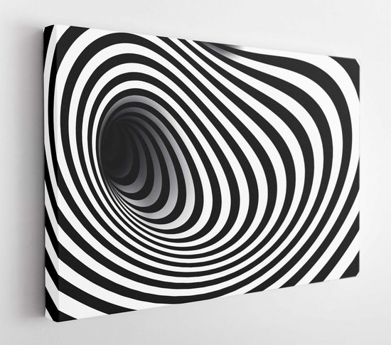 Het eens zijn met Snoep Schuldig Vector optische kunst illusie van gestreepte geometrische zwart-wit  abstracte lijn... | bol.com