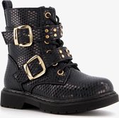 Blue Box meisjes biker boots met croco print - Zwart - Maat 24