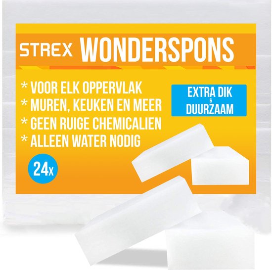 24x Wonderspons | Schoonmaakspons | Sponsjes | Magic eraser | Wondersponzen | Alle oppervlakken | Vlekken verwijderen | Melamine Spons