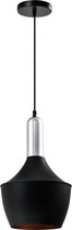 QUVIO Hanglamp modern - Lampen - Plafondlamp - Verlichting - Verlichting plafondlampen - Keukenverlichting - E27 Fitting - Met 1 lichtpunt - Voor binnen - Metaal - Aluminium - D 25 cm - Zwart en zilver
