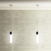 WhyLed EIGHT pendent opal-colored glass/chrome 230V E27 28W
