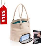 Koalas® Preppy Bag - Modieuze Lunchtas - Koeltas Lunch  - Handtas Dames - Beige