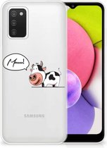 Foto hoesje Geschikt voor Samsung Galaxy A03S Telefoon Hoesje Gepersonaliseerd Cadeau Cow