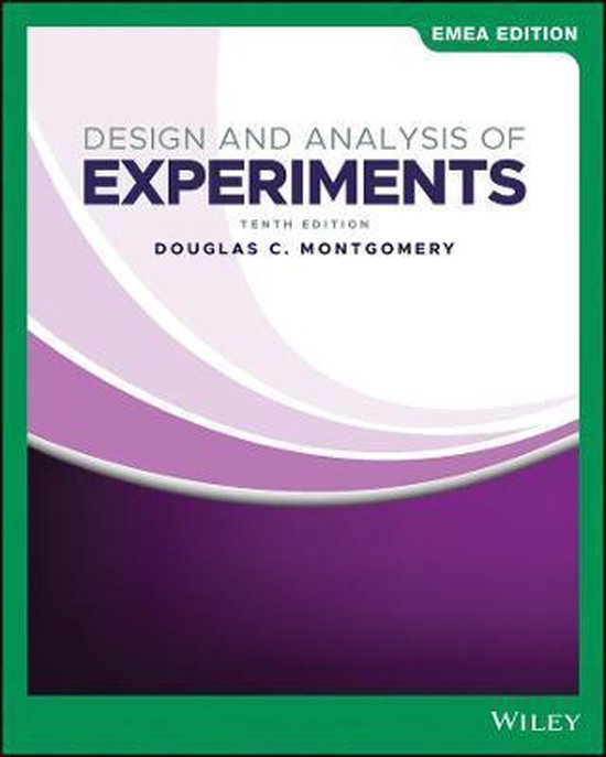 Design and Analysis of Experiments, EMEA Edition - cover