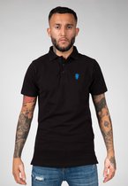 VOODOO POLO T-SHIRT - ZWART/BLAUW medium / Zwart/Blauw