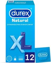 Durex Natural XL - Condooms - 12 Stuks - Maat 60 - Lekker Dun, Lekker Veilig