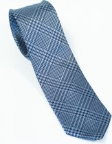 Exclusieve zijden Italiaanse design stropdas Giusanti Migliore Abramo met blauw ruitpatroon
