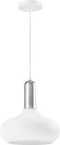QUVIO Hanglamp retro - Lampen - Plafondlamp - Verlichting - Verlichting plafondlampen - Keukenverlichting - Lamp - E27 fitting - Met 1 lichtpunt - Voor binnen - Metaal - Aluminium - D 25 cm -