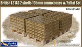 Gecko Models | 35GM0020 | British L31A3 2 Shells 105mm ammo boxes w/Pallet set | 1:35