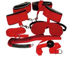 Bad Kitty – Complete BDSM Bondage Set 8 Delig voor Meester en Onderdaan - Rood