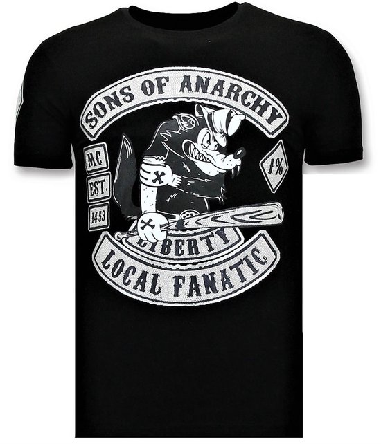 T-shirt homme fanatique local avec imprimé - Sons of Anarchy - T-shirt homme noir avec imprimé - Sons of Anarchy - T-shirt homme noir taille S