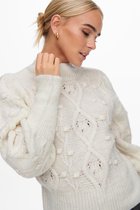 Only ONLYPoppy L/S Highneck Pullover Knit Pumice Stone Dames Trui  - Maat XS