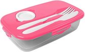 Hega lunchbox Paris 1 liter 22,5 x 13,8 cm roze 5-delig