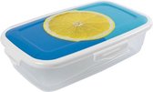 Hega lunchbox Paris Fruit 500 ml 18 x 10 cm blauw/lichtblauw