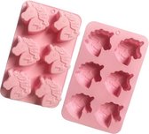 Unicorn Eenhoorn Bakvorm - Cupcake vorm - Roze - Siliconen - 25 x 17 x 2.5 cm - 6 Cupcakes