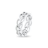 Xoo - Ring - Statement ring - Blaadjes - Schakel ring - Leafs - Roestvrijstaal - RVS - Zilver - Maat 18