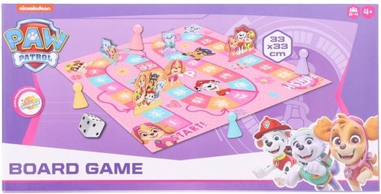 PAW Patrol Bordspel - Paars / Roze - 2 tot 4 Spelers - 33 x 33 cm