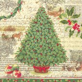 Kerst - Set van 40 servetten Christmas Tree