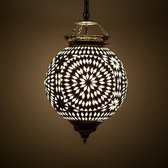 Hanglamp zwart-wit mozaïek - Turks design - 25 cm.