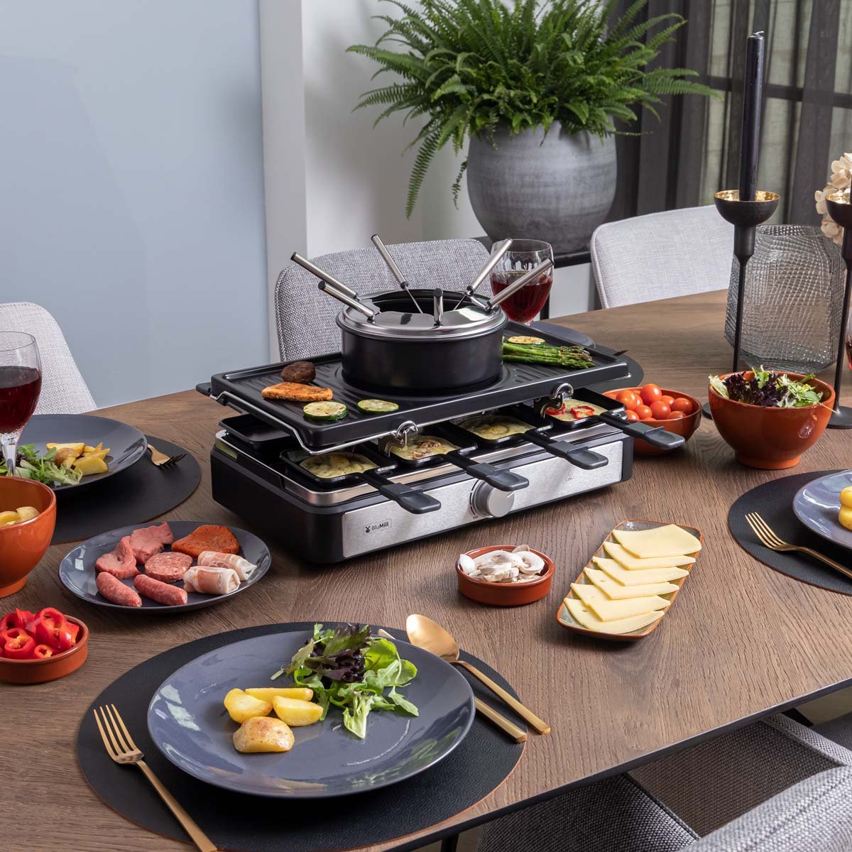 SILVERCREST Appareil à Raclette-Grill 1 300 W 8 Personnes Cuisine Fête  Repas
