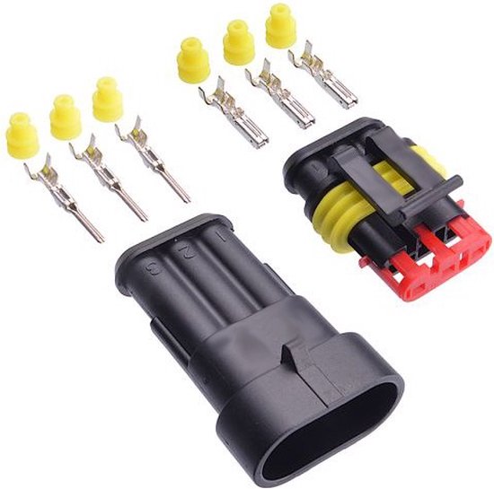 Foto: Superseal connector 3 polig qsp products set 1x man 1x vrouw