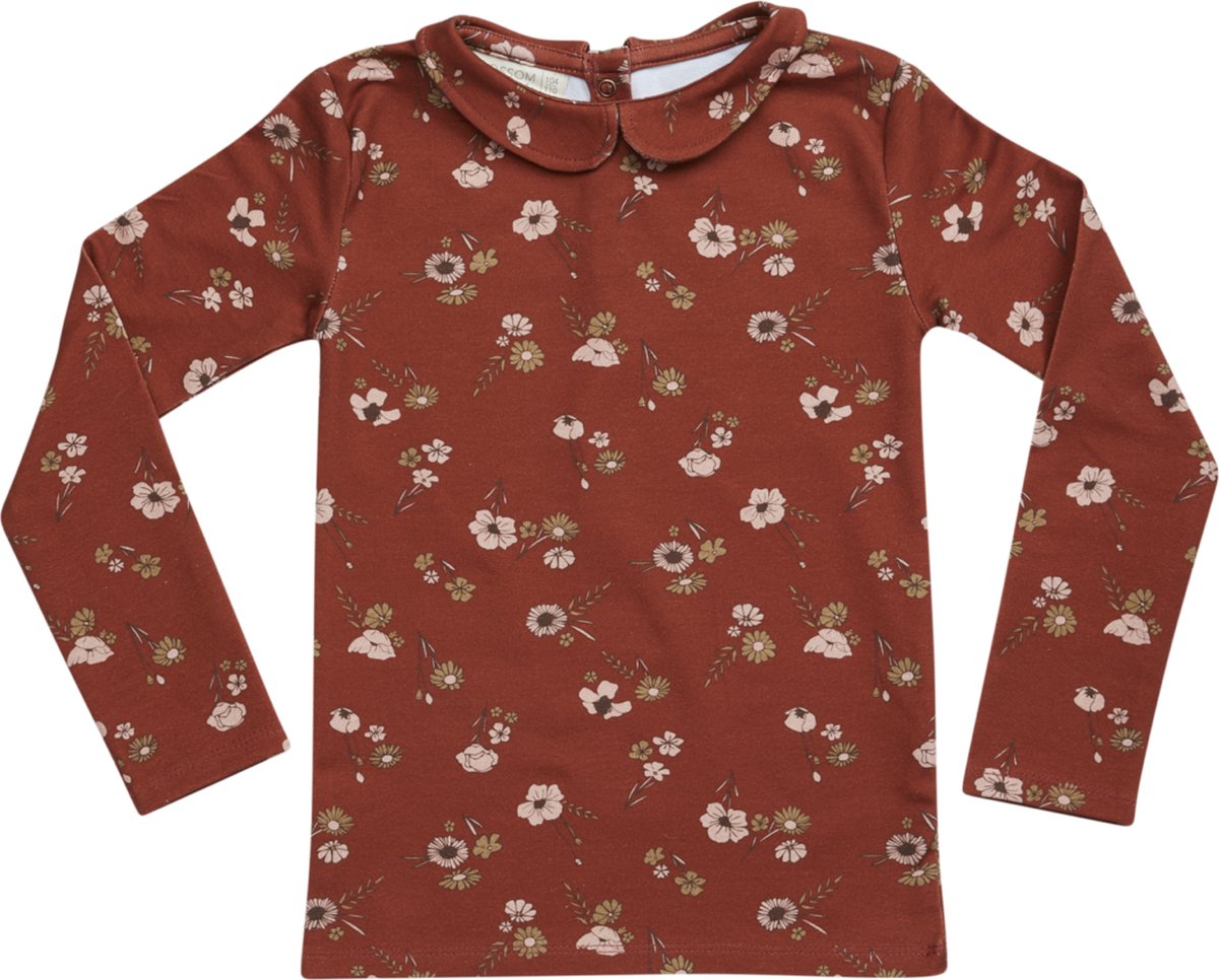 Peterpan Kroog | Long Sleeve Shirt | Festiva Floral | Dusty Terra | Maat 68/74 | Blossom Kids