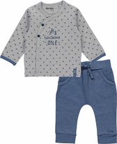 Dirkje Basics Jongens set (2delig) Overslag shirt en Broek Blauw - Maat 74